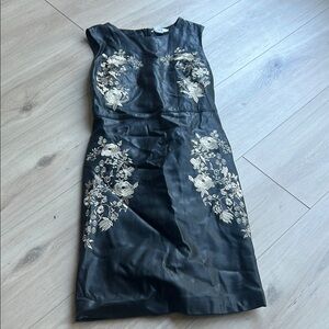 Bar III Black Dress with Cream Floral Design